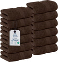 DAN RIVER 12-Pack Premium 100% Cotton Brown Face Towels – Reusable Face Towel Set, Soft & Absorbent Bath washcloths for Bathroom & Body – Hand and Face Towels, 550 GSM (12x12 in)