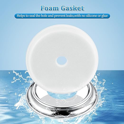 Enhon 2 Pack Metal Tub Spout Cover Ring, Bathroom Faucet Remodeling Wall Plate with Foam Gasket, 1-1/2 Inch ID and 3-5/8 Inch OD(Chrome)