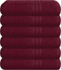 BOUTIQUO Ultra Soft Cotton 6 -Piece Hand Towel Set 16x24 Inch, Ideal for use in Bathroom, Kitchen, Gym, Spa & General Cleaning, Compact & Lightweight Multi Purpose Hand Towels - Burgundy