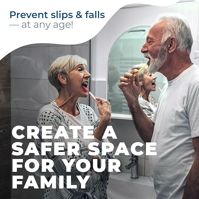 Anti-Slip Shower Stickers - Help Reduce Slipping in Bathtub & Shower, White Non-Slip Bath Strips, Strong Adhesive Bathtub Appliques Suitable for Homes with Kids, Adults & Seniors - 24 Pcs - Homergy