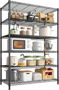 Storage Shelves Metal Shelving Unit 6Tier Wire Shelving Rack 1200LBS Heavy Duty, Adjustable Pantry Shelves, Metal Shelf for Kitchen,Garage Shelving,Closet Shelves,75" Hx 36" Wx 18" D