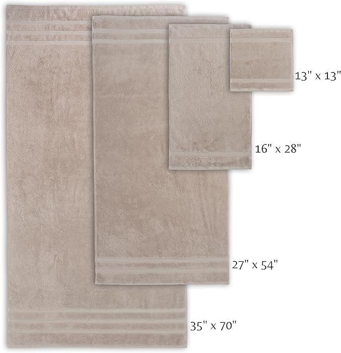 SOFE H&L | Olea Luxury Turkish Cotton Hand Towels Set of 4 Sand | Premium, Soft, Durable, Absorbent | Hotel Quality Plush Towels and Thick Towel Sets