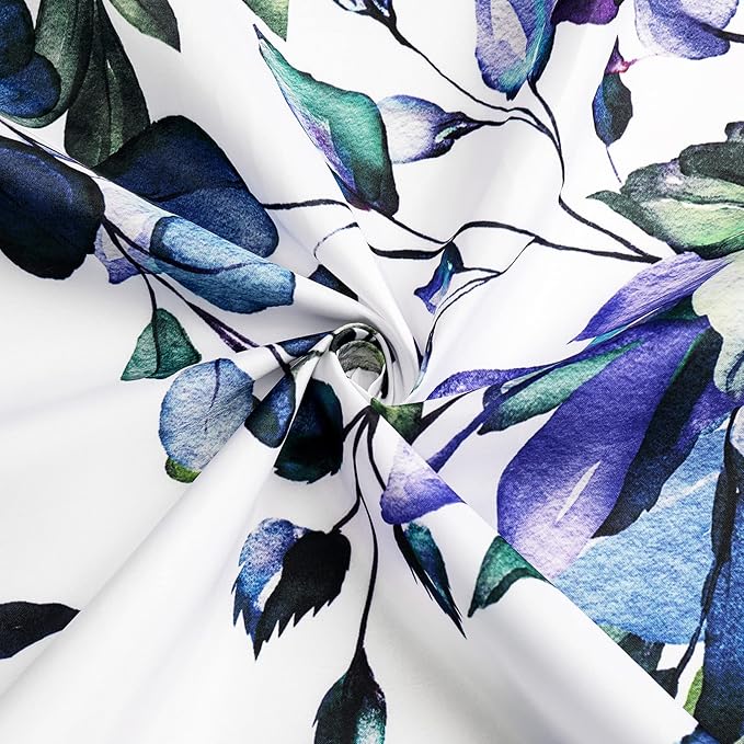 Gibelle Small Stall Shower Curtain 36 x 72, Narrow Green Eucalyptus Leaves Shower Curtain, Watercolor Floral Plant Bathroom Curtains Shower Set