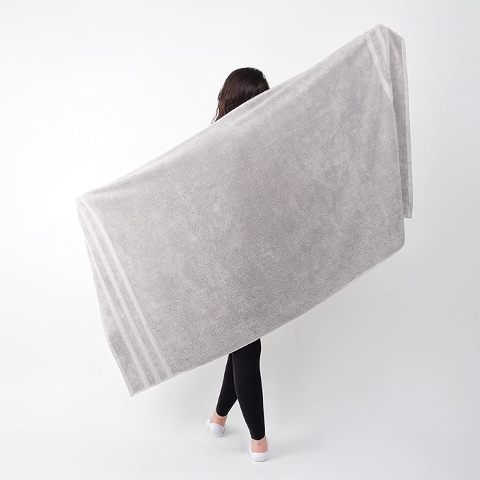 SOFE H&L | Olea Luxury Turkish Cotton Bath Towel Set of 1 : 1 Jumbo Bath Towel Cool Gray | Premium, Soft, Durable, Absorbent | XL Bath Towels Oversized