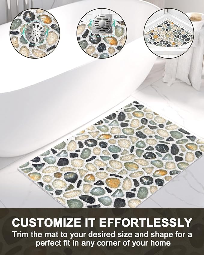 Bathtub Mat Non Slip - Anti Slip Shower Mat, Quick Drying Bath Tub Mats, Soft PVC Loofah Foot Massage Mat, Bath Mat for Shower, Tub, Bathroom, Floor, Kitchen, Pool, Hotel