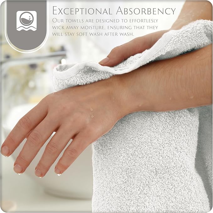 MAURA Basics Hand Towels for Bathroom with Hanging Hook Loops. Soft, Durable, Long Lasting and Absorbent Hand Towel Sets for Bathroom, American Standard Size 16"x28", White