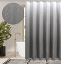 Gibelle Ombre Grey Shower Curtain for Bathroom, 3D Embossed Textured Fabric Shower Curtain, Modern Farmhouse Chic Soft Cloth Shower Curtain Set with Hooks, 72x72