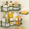 MAXIFFE 3 Pack X-Large Corner Shower Caddy with Soap Holder, Large Capacity Easy Install No Drilling Stainless Steel Hold 40 LB Shower Organizer Shelves Rack for Family Renters Bathroom, Forest Green