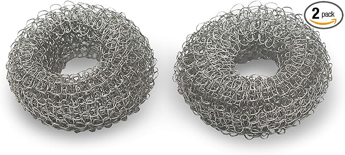 Tredoni 2 Reusable Limescale Remover Ring 0.8x1.6 - Boiler/Kettle Furring Descaler Stainless Steel Mesh 2x4cm (2)