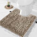 Yimobra Toilet Rugs U Shaped Washable, Extra Thick Soft Absorbent Chenille Contour Bathroom Rugs for Toilet 24x20 Inch, Quick Dry Non Slip Toilet Mat for Bath Floor, Camel