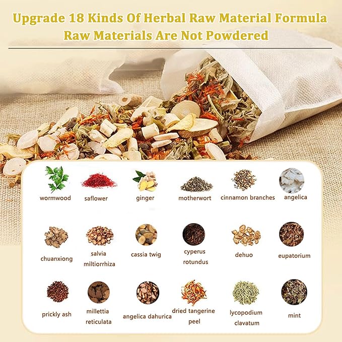 30 Pcs Body Detox Foot Soak To Remove Toxins,Lymphatic Drainage Ginger Herbal Foot Detoxing Soak for Relieve Fatigue Dispel Cold and Remove Dampness 艾草泡脚足浴包