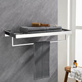 24 Inch Towel Racks for Bathroom - Wall Mounted Bright Polished Finish, Stainless Steel Single Towel Bar with Shelf, Hotel-Style Bathroom Towel Storage Organizer for Home Lavatory