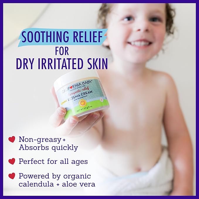 California Baby Eczema Cream | Steroid-Free Eczema Treatment | Colloidal Oatmeal + Aloe Vera | Soothing Eczema Lotion For Kids + Adults | 113 g / 4 oz