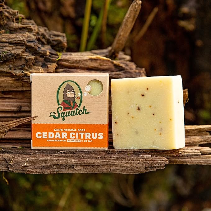 Dr. Squatch Natural Bar Soap for Men - Cold Process Soap with No Harsh Chemicals - Cedar Citrus (5 oz, 3-Pack)