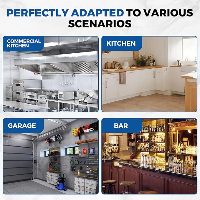 Profeeshaw Stainless Steel Shelf Wall Mounted Commercial Stainless Steel Shelves 8.6 * 24 Inch 50lb Heavy Duty Commercial Kitchen Shelf for Restaurant, Bar, Utility Room, Kitchen and Garage