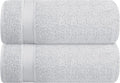 Belizzi Home Cotton 2 Pack Oversized Bath Sheet 35x70, Large Bath Sheet, Ultra Soft, Absorbent, Compact, Eco-Friendly, Recyclable, Quick Drying and Lightweight Towel - Light Grey