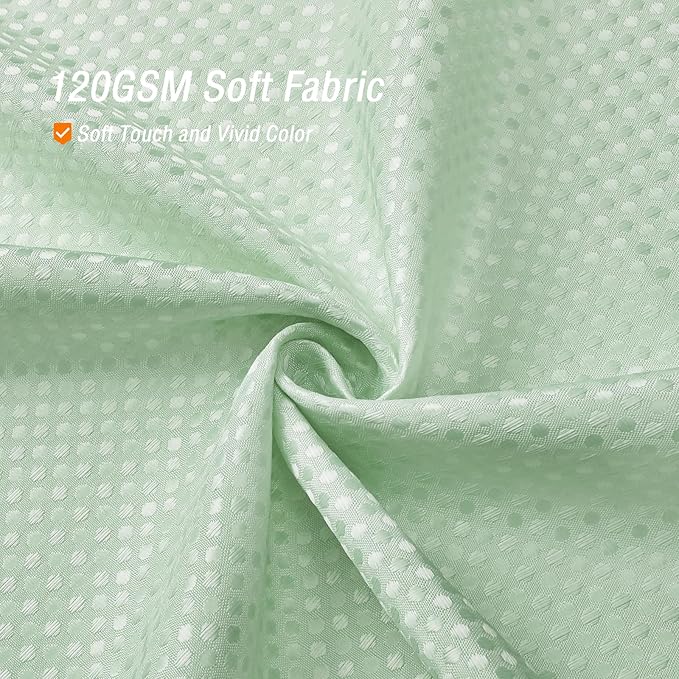 Gibelle Extra Long Shower Curtain 72 x 84, Tall Waffle Weave Textured Fabric Shower Curtain for Bathroom, Water Repellent, Machine Washable, Mint Green