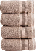 Halley Turkish Cotton Towels (4-Pack) Super Soft Quick Absorbent 100% Cotton Towels for Bathroom Kitchen 4 Pieces of Hand Towels (Taupe)