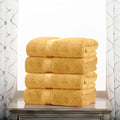 BLUENILEMILLS Madison Egyptian Cotton Bath Towels, Towel Set for Bathroom, Shower, 800 GSM, Bathroom Decor, Highly Absorbent and Ultra-Soft Towels, Bath Essentials, Towels, Set of 4, Gold