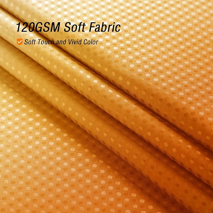 Gibelle Orange Shower Curtain, Ombre Waffle Weave Fabric Shower Curtain for Bathroom Set with Hooks, Water Repellent and Machine Washable, 72 x 72