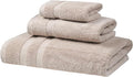 SOFE H&L | Olea Luxury Turkish Cotton Bath Towels Set of 3 : 1 Bath Towel, 1 Hand Towel, 1 Wash Cloths, Sand |Thick, Premium, Soft, Durable, Absorbent - Hotel Quality Towel Sets for Bathroom