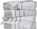 Great Bay Home Decorative Bath Towel Set - Luxury Cotton 4 Pack 54x27 Bath Towel Set - Luxurious, Ultra-Soft, Durable Towels for Bathroom Decor (Glacier Grey/Cappuccino)