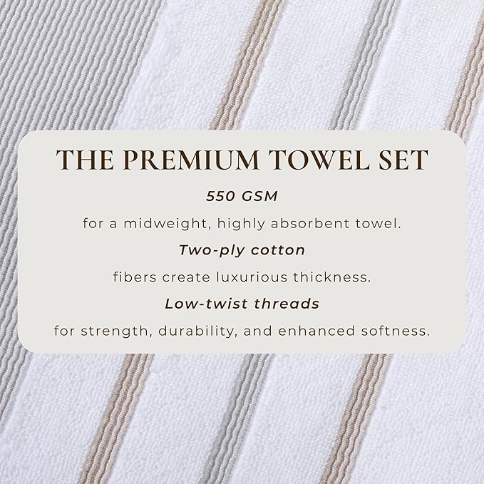 Great Bay Home Decorative Oversized Bath Sheet Set - Luxury Cotton 2 Pack 68x35 Extra Large Towels - Luxurious, Ultra-Soft, Durable Towels for Bathroom Decor (Glacier Grey/Cappuccino)