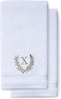 Decorative and Monogrammed Hand Towels for Bathroom Kitchen Makeup | Personalized Gift for Wedding-Bridal | Roman Font Custom Luxury Turkish Towel | Spa Collection, Oversized, 16 X 30 Inch, Set of 2