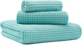 New Microfiber Waffle Bath Towels, 3 Pieces, Oversized, Soft, Absorbent, Fast Drying, Lint Free, Includes Bath, Face and Hand Towels
