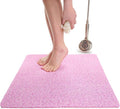 Enkosi Loofah Shower Mat Non-Slip - Anti-Slip Bath Mat for Inside Showers, Tub, Bathtub, Bathroom - Quick Dry PVC with Drain Holes - Cushioned Safety Grip - Secure for Kids and Elderly (Pink 24x24)