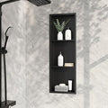 Neodrain 3-Tier 12X36 Inch Recessed Shower Niche Tile Ready, Matte Black Stainless NO Tile Needed Wall Niche for Shower & Bathroom Storage, Waterproof Bath Organizer