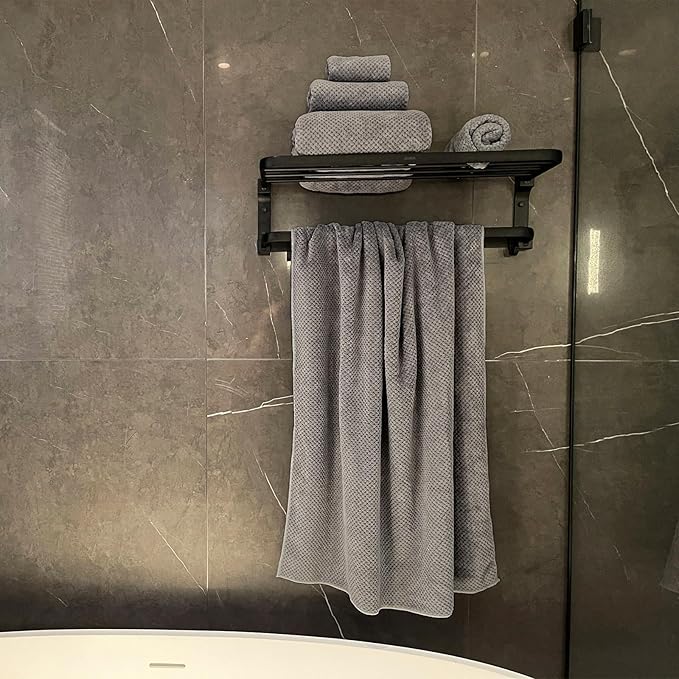 Extra Large Bath Towels Set for Bathroom 30x60 Inches Super Soft Light Weight Quick Dry Microfiber Shower Towels (6 Piece, Charcoal)