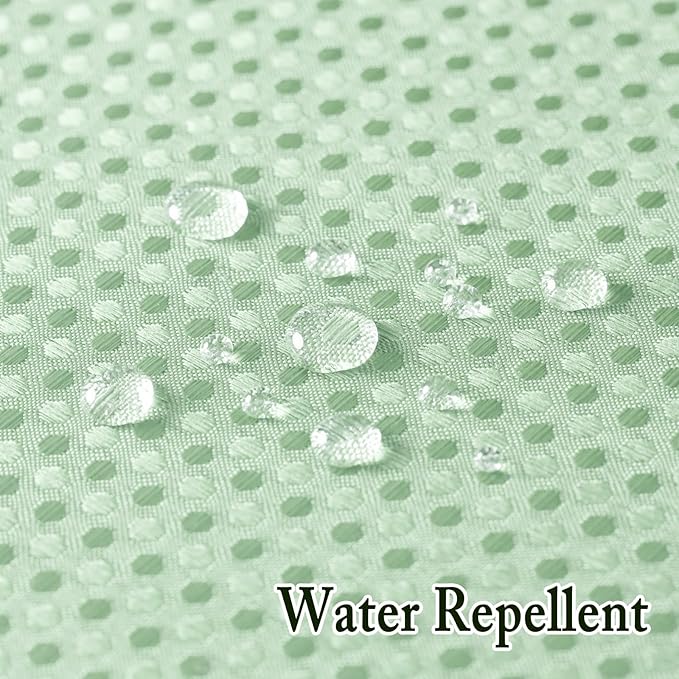 Gibelle No Hook Waffle Weave Shower Curtain with Snap-in Fabric Liner Set for Bathroom, Hotel Style with Mesh Top Window, Waterproof & Washable, Mint Green, 72x74