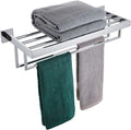 KOKOSIRI Bathroom Towel Shelf 20-Inch Chrome Towel Rack with Two Bath Towel Bars SUS304 Stainless Steel Wall Mounted, Polished Finish B6003CH-L20