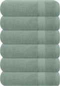 GLAMBURG Ultra Soft 6-Piece Hand Towel Set 16x28-100% Ringspun Cotton - Durable & Highly Absorbent Hand Towels - Ideal for use in Bathroom, Kitchen, Gym, Spa & General Cleaning - Jade
