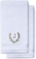 Decorative and Monogrammed Hand Towels for Bathroom Kitchen Makeup | Personalized Gift for Wedding-Bridal | Roman Font Custom Luxury Turkish Towel | Spa Collection, Oversized, 16 X 30 Inch, Set of 2