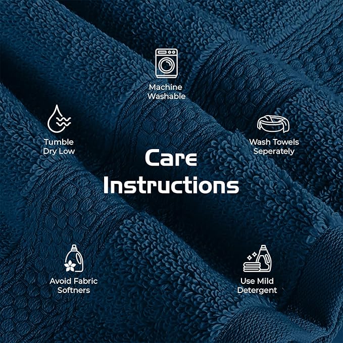 RIVERSIDE 12 Pack Premium 100% Cotton Face Washcloths, 550 GSM, 12 x 12 Inches, Soft, Absorbent Towels for Body & Shower, Bathroom Wash Clothes, Durable Face Towels Set for Spa, Gym, Opal Blue