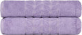 BAGNO MILANO Organic Turkish Cotton Bath Towels, Luxury Jacquard Collection, Certified Organic Highly Absorbent, Soft-Plush Towel Set (Lilac, 2 Pcs Bath Towel Set)