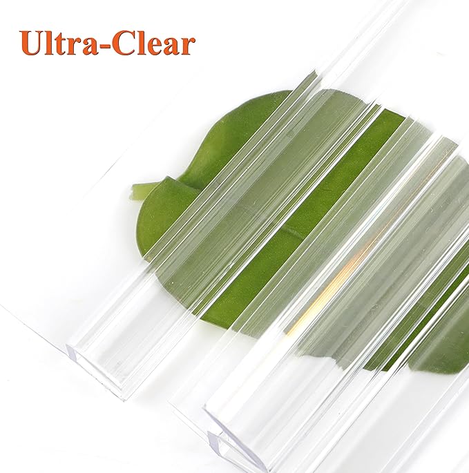 Frameless Shower Door Seal Strip 4 Pack x 39 Inch H for 3/8" Thick Glass Shower Door Side Seal Strip Bottom Seal Door Sweep Ultra Clear Polycarbonate, Stop Shower Leaks Create A Water Barrier