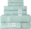 SALBAKOS 100% Turkish Cotton 6-Piece Towel Set | Heirloom Quality Hotel & Spa Collection | Soft, Absorbent 2 Washcloth, 2 Hand, 2 Bath Towel Sets | Made in Turkey (Seafoam Green, 6 Piece Towel Set)