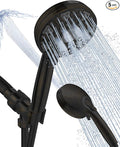 Shower Head With Handheld 7 Settings High Pressure, Built-in Power Wash, 5" High Powerful Hand Held Rain Showerhead with Stainless Steel Hose and Adjustable Bracket (Oil Rubbed Bronze)