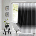 Black Shower Curtain 78 Inches Long, Modern Black and White Gradient Horizontal Stripe Waterproof Polyester Shower Curtains for Bathroom, 72x78 Inches