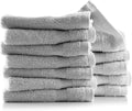 Hearth & Harbor Washcloths 12 Pack - 100% Cotton Washcloth for Body and face, High Absorbent and Soft 13"x13" Body Wash Cloth, Quick Dry - Silver Grey Washcloths