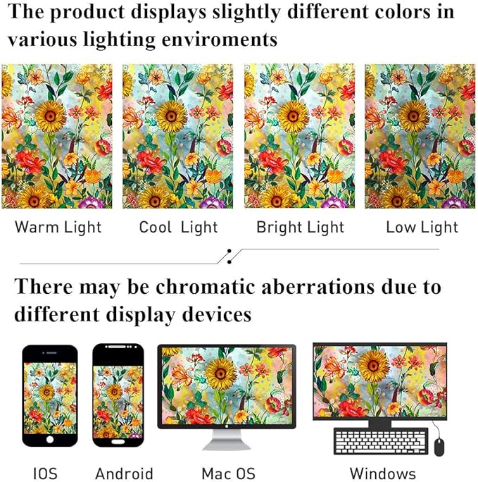 Bohemian Shower Curtain, Boho Floral Print Water Repellent Polyester Fabric for Bathroom Decor, 72×72 Inch Standard Size with 12 Hooks, Also as Room Divider