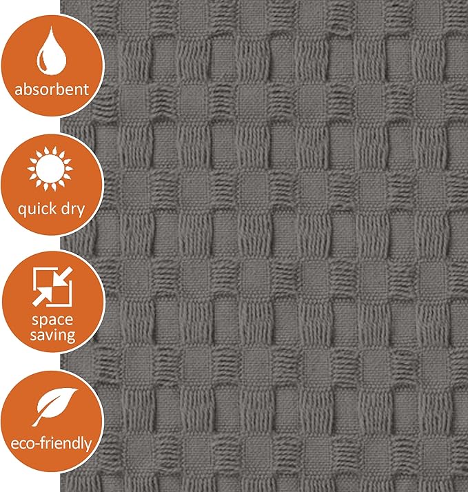 GILDEN TREE Bathroom Mat Absorbent Cotton Quick Dry for Shower, Bath & Bathtub Washable Thin, Modern Style (Stone)