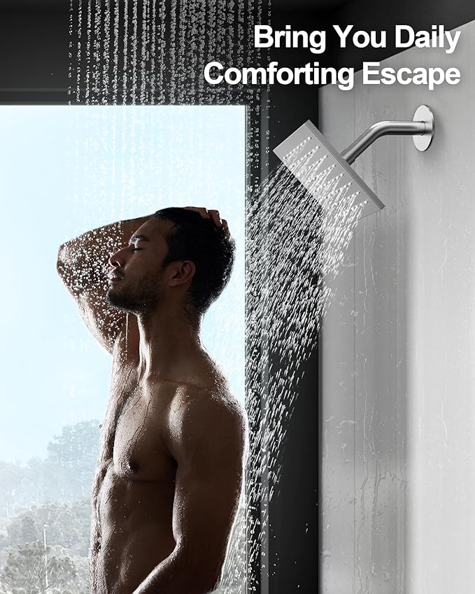 Thermostatic Shower System, Dual Rainfall Shower Heads for Ceilling & Wall Mounted with Handheld Sprayer, Brushed Nickel