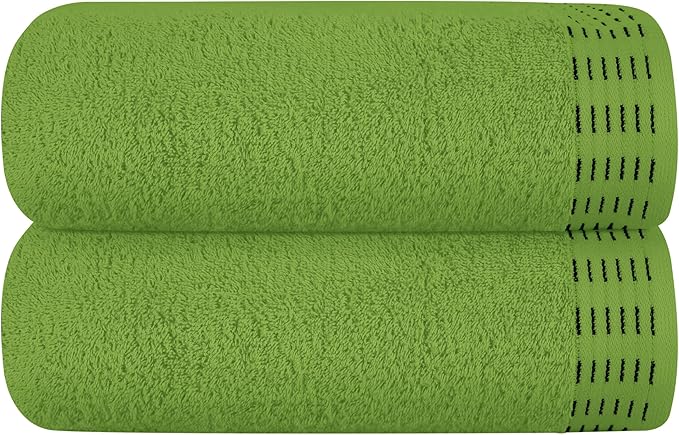 Cotton 2 Pack Oversized Bath Towel Set 28x55 inches, Large Bath Towels, Ultra Absorbant Compact Quickdry & Lightweight Towel, Ideal for Gym Travel Camp Pool - Kiwi Green