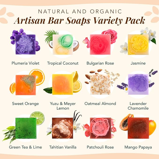 Saavy Naturals Artisan Soap Pack (12 Square Pack)