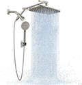 Veken 11.8" Rain Shower Head with Handheld, High Pressure Handheld Shower Heads with Multi Spray Modes,Rainfall Combo with 15" Metal Extension Arm,Detachable Dual Shower,Long 6 ft. Hose,Brushed Nickel