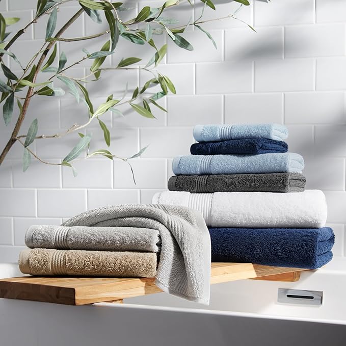 Arkwright Bath Towels Set of 4 - (Bulk Case of 24) Super Soft 100% Cotton, 600 GSM Quick Dry & Absorbent, Luxury Bathroom Essentials for Hotels, Spa, Hosts, and Vacation Rentals, Pewter Grey